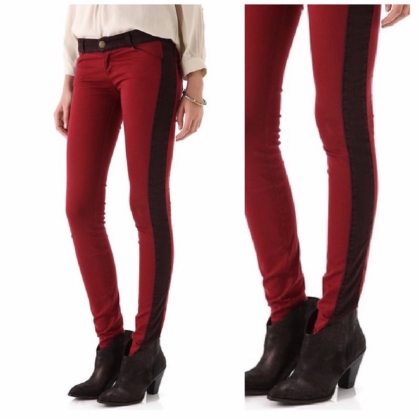Current/Elliot Low Rise The Rider Tuxedo Stripe Legging Skinny Jeans Y2k Size 27
